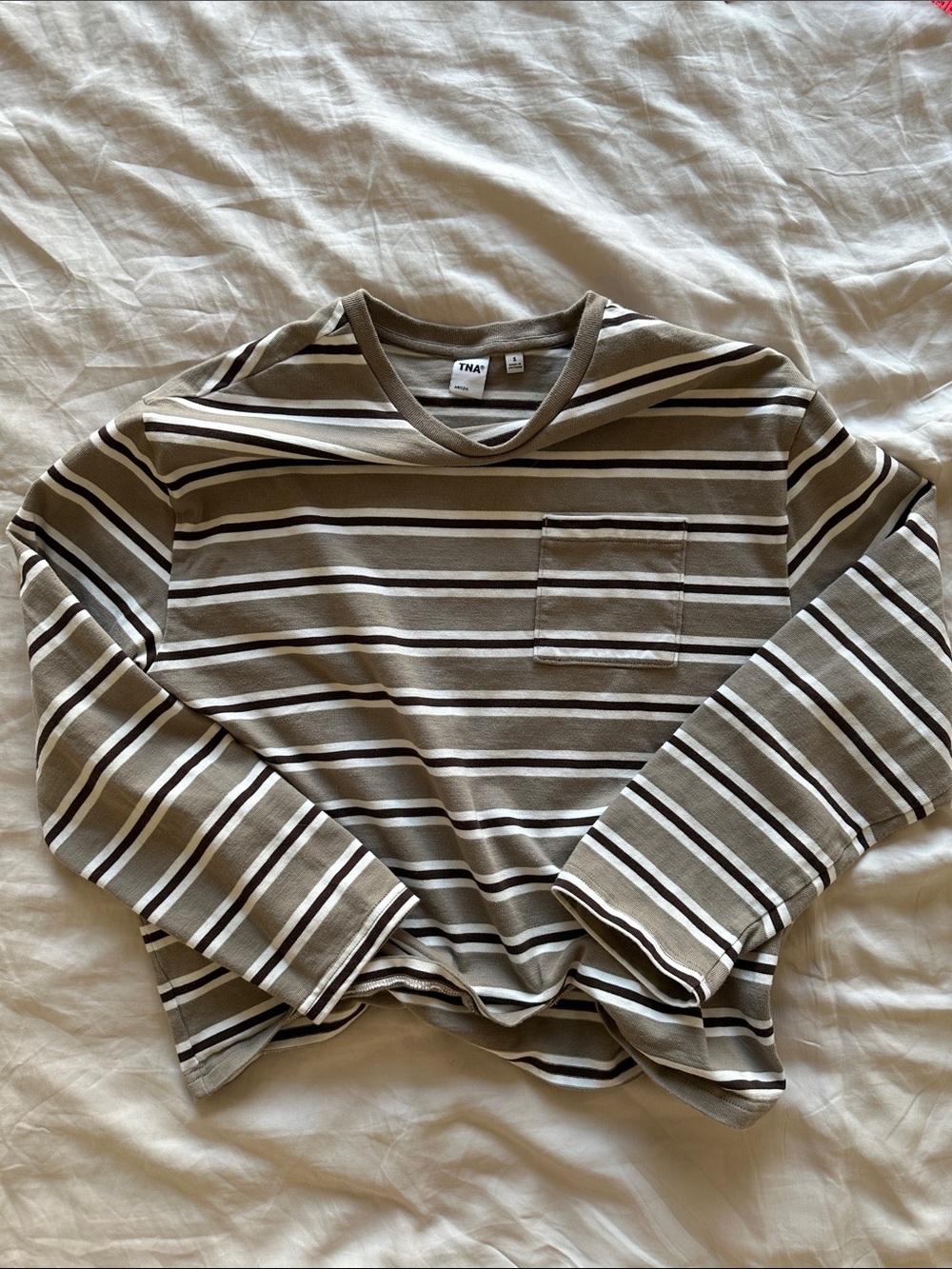 Aritzia mighty cotton fletch long sleeve striped tee
